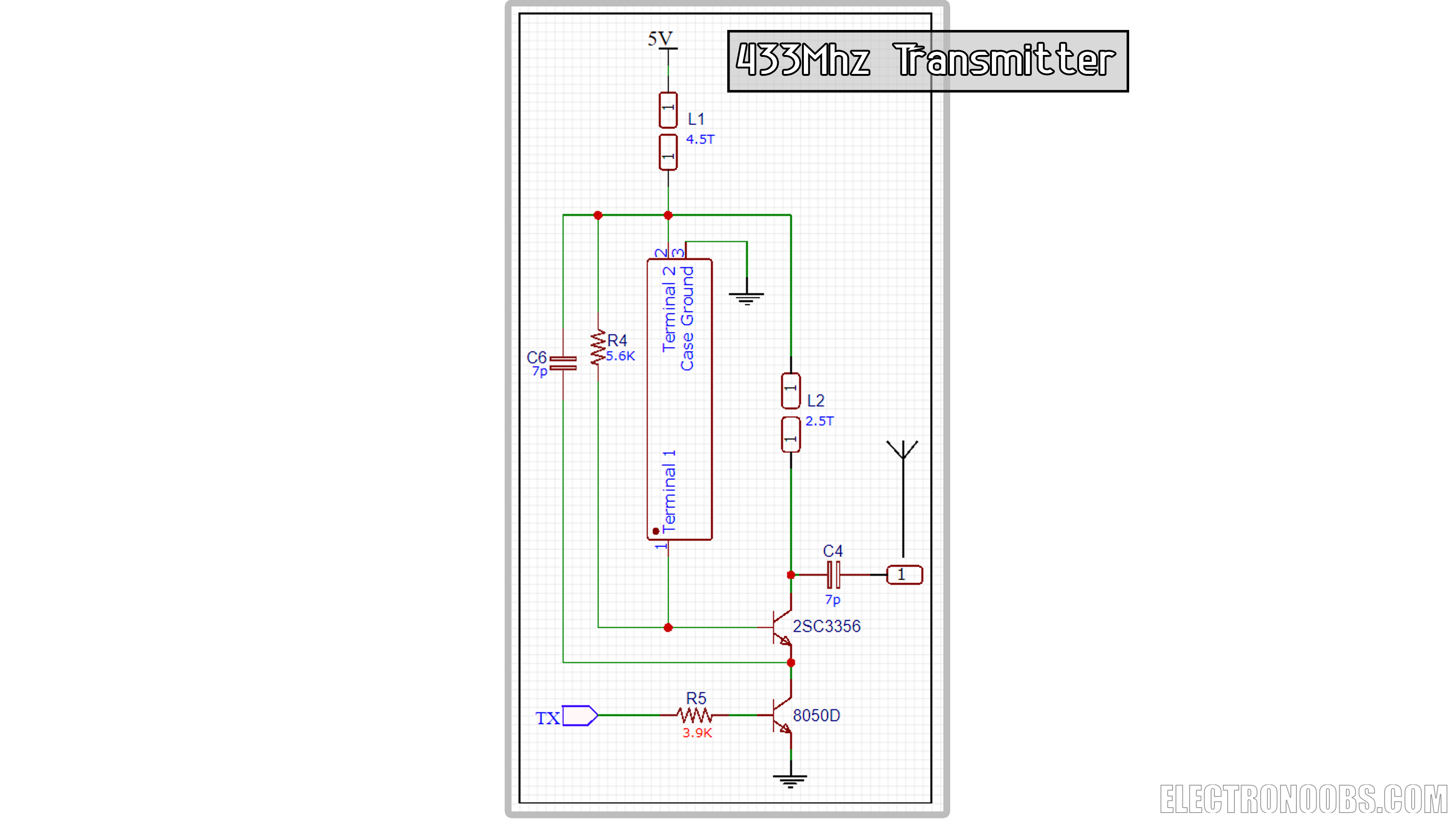 433MHz transmitter schematic circuit
