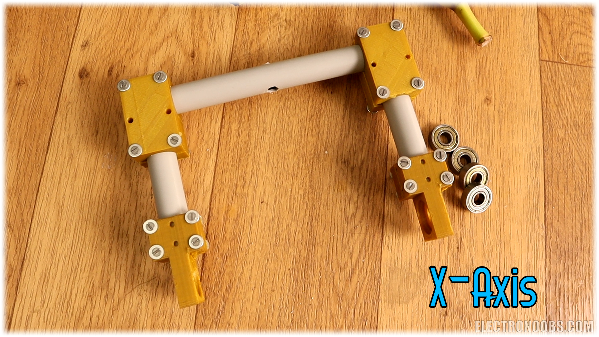 DIY gimbal tutorial step showing basic servo-driven design with schematics, code and 3D files.