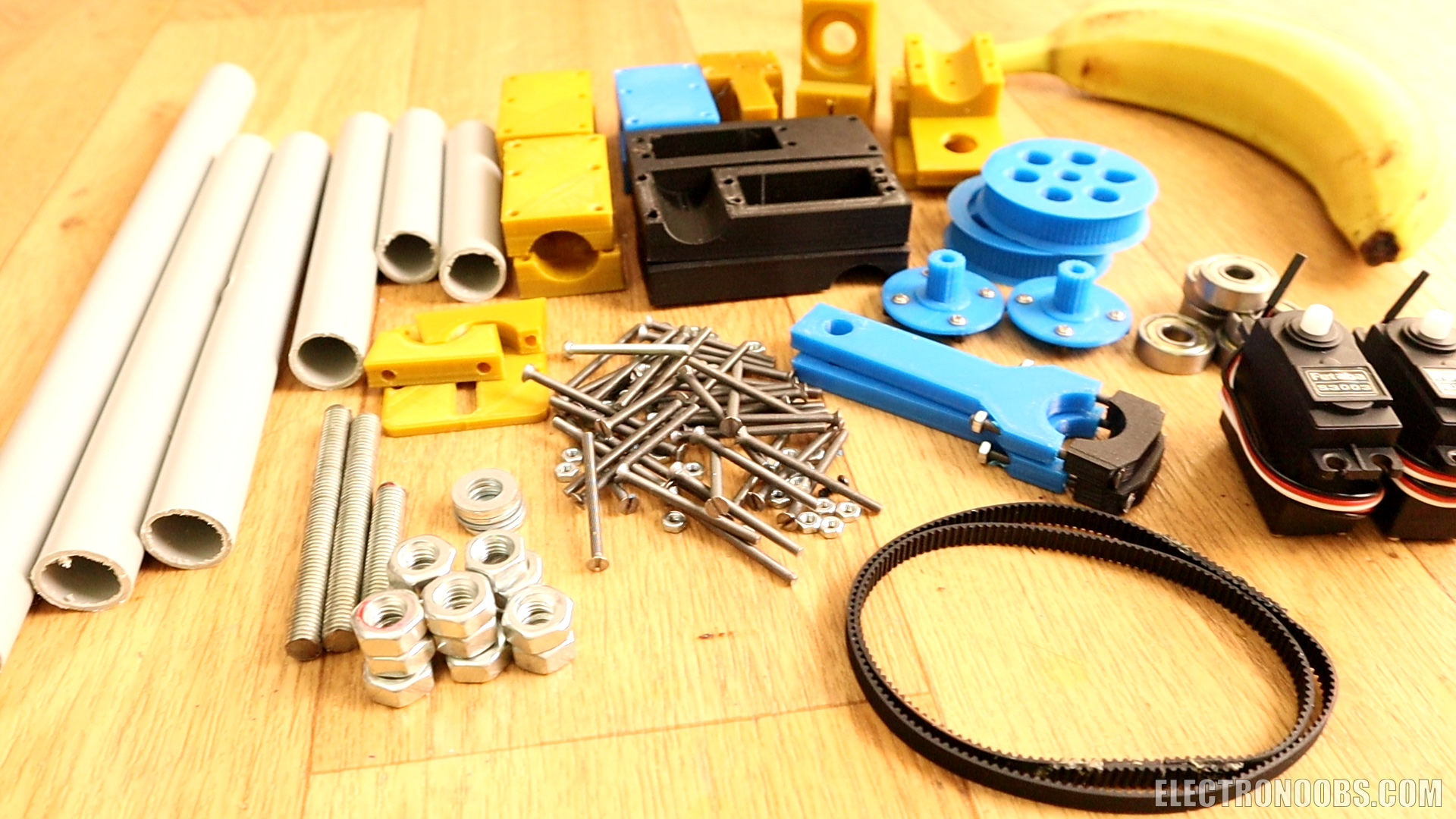 DIY gimbal tutorial step showing schematics, code and 3D files for a servo?driven Tarot?style mount.